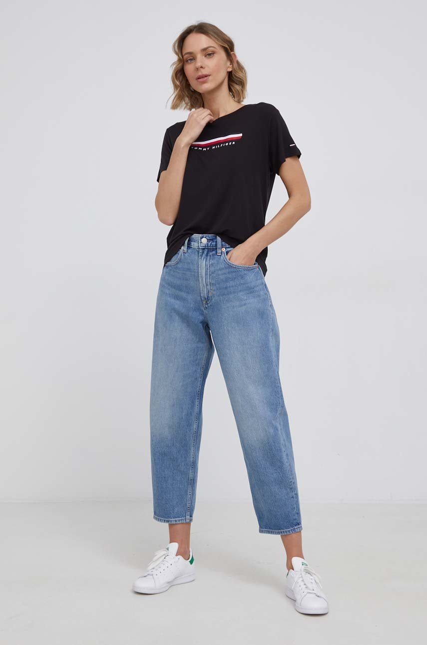 

Футболка Tommy Hilfiger женский цвет чёрный