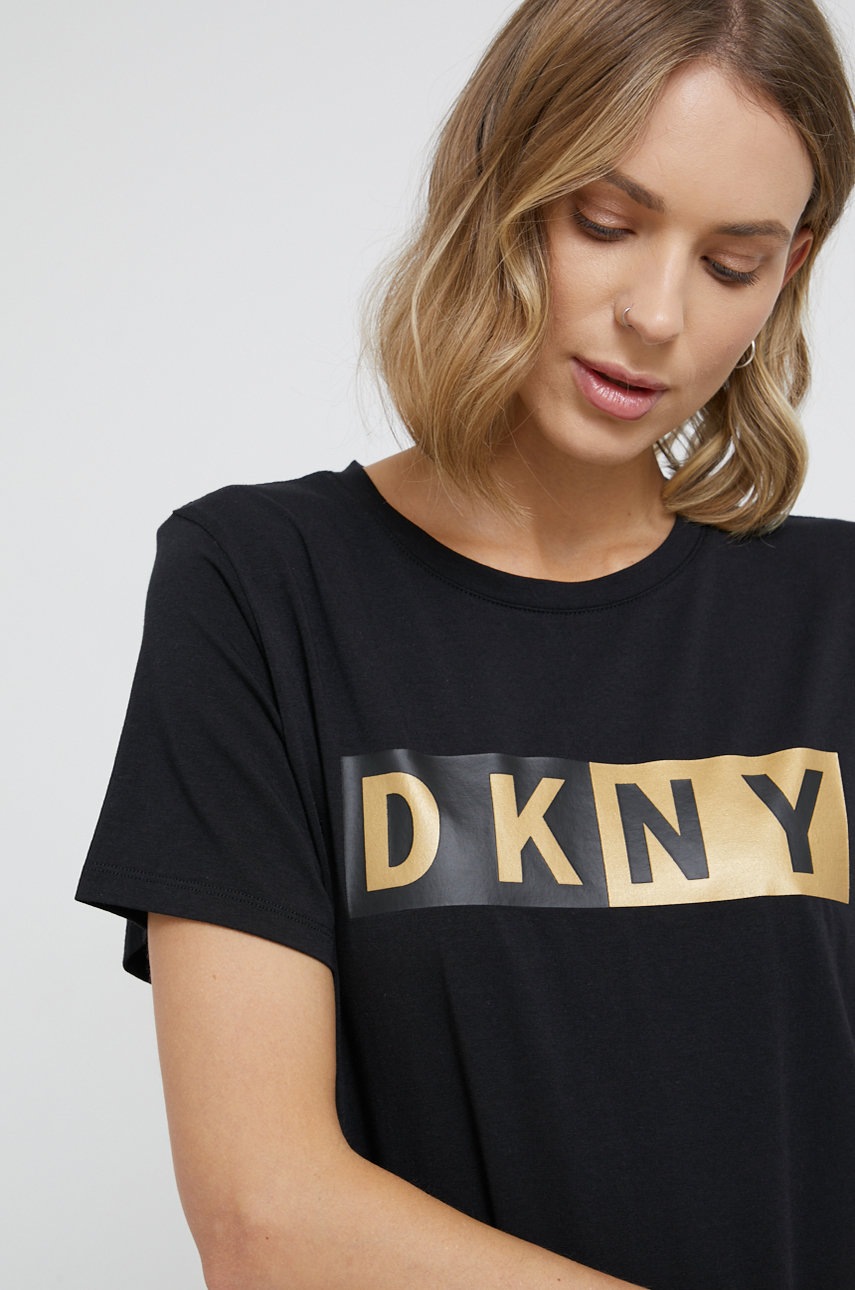

Тениска Dkny дамска в черно, Черен