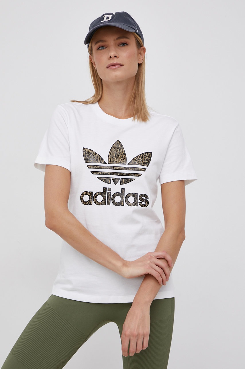 

Бавовняна футболка adidas Originals колір білий