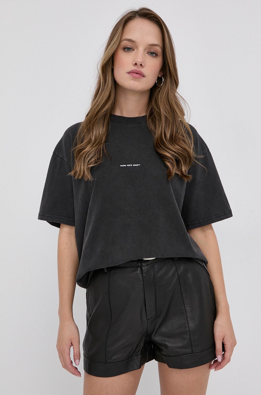 Young poets society tricou din bumbac culoarea gri
