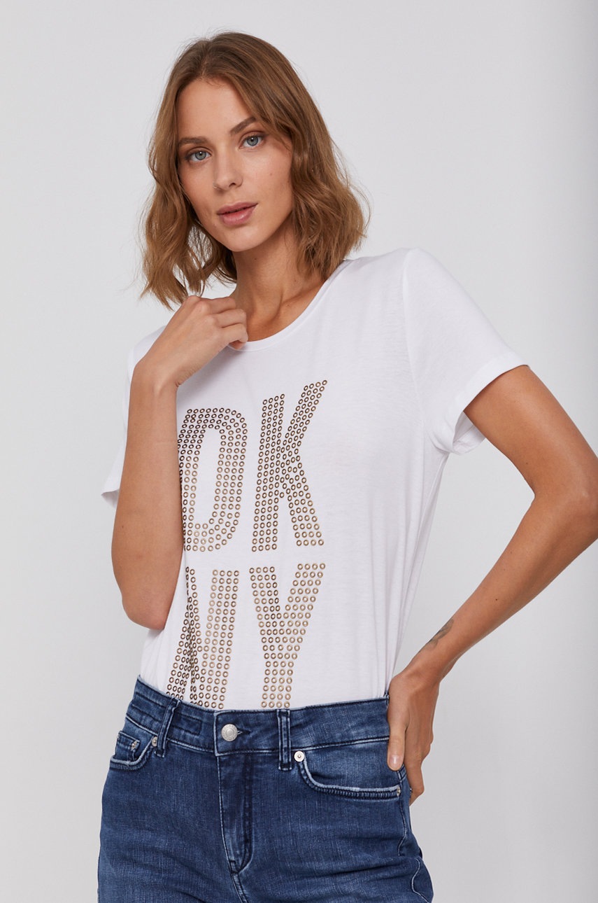 

Тениска Dkny дамска в бяло, Бял