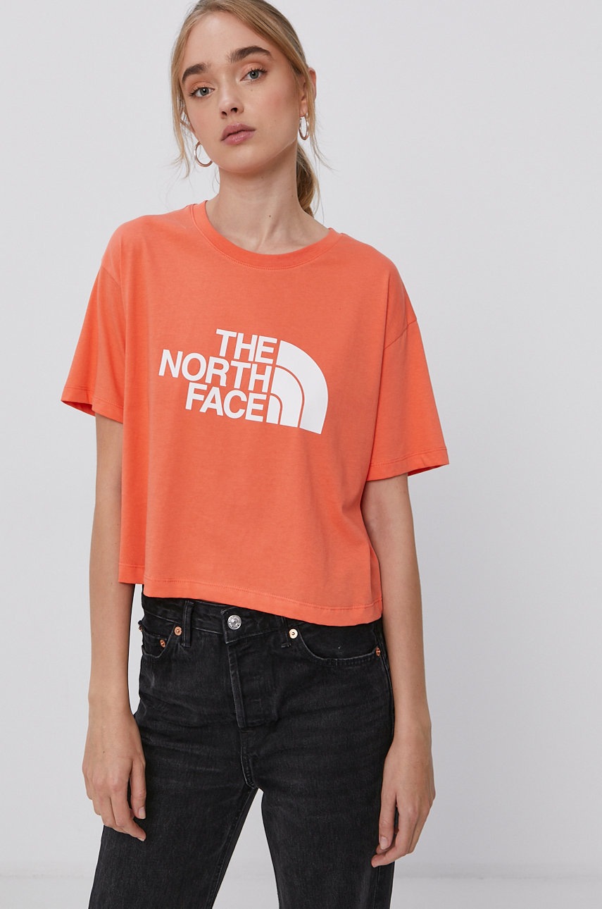 

Бавовняна футболка The North Face колір помаранчевий