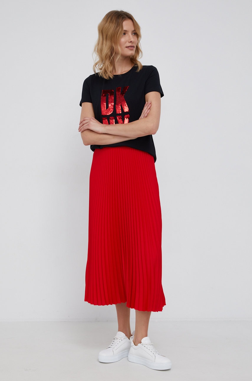 

Тениска Dkny дамска в черно, Черен