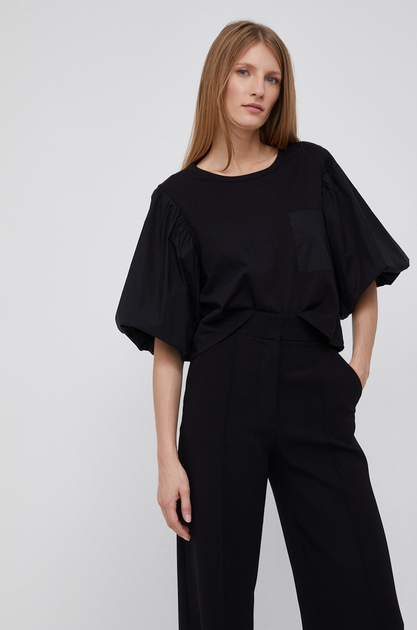 

Тениска Dkny дамска в черно, Черен