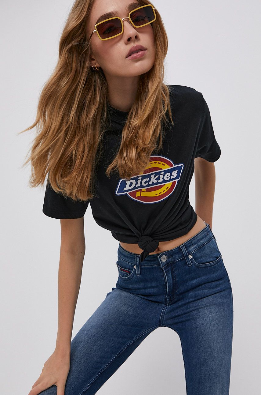 Dickies tricou femei, culoarea negru DK0A4XCABLK-BLACK