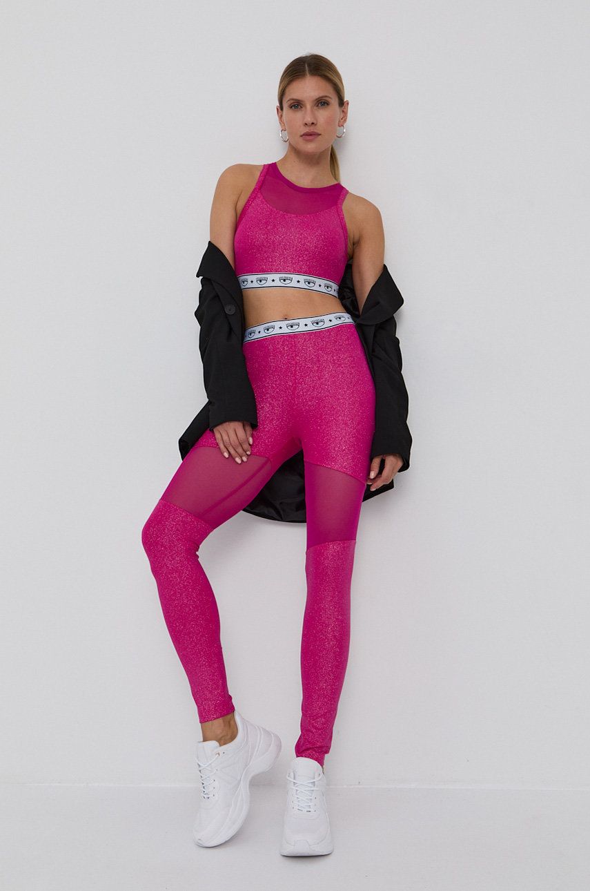 Chiara Ferragni Top Glitter femei, culoarea roz answear.ro imagine 2022 13clothing.ro