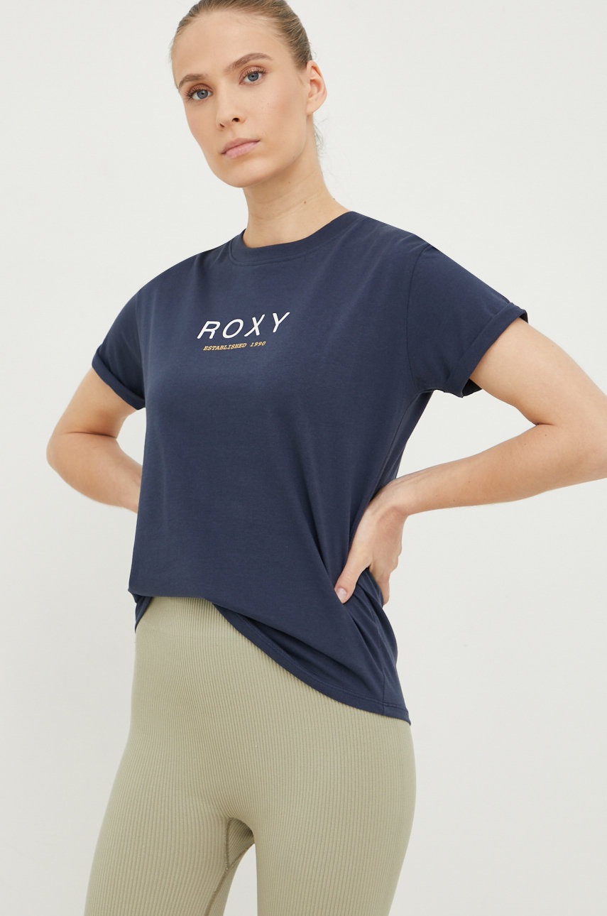 

Памучна тениска Roxy в тъмносиньо, Тъмносин