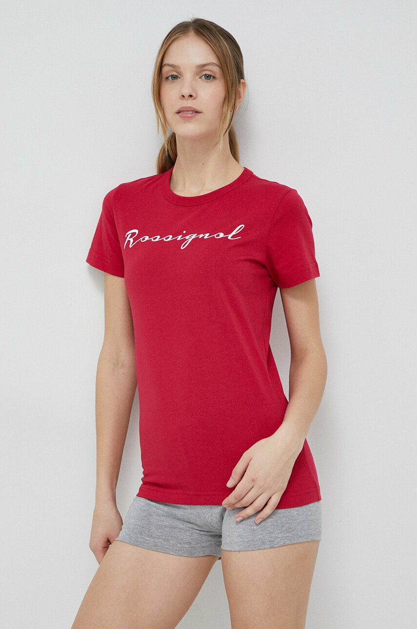 Levně Bavlněné tričko Rossignol červená barva, RLKWY05