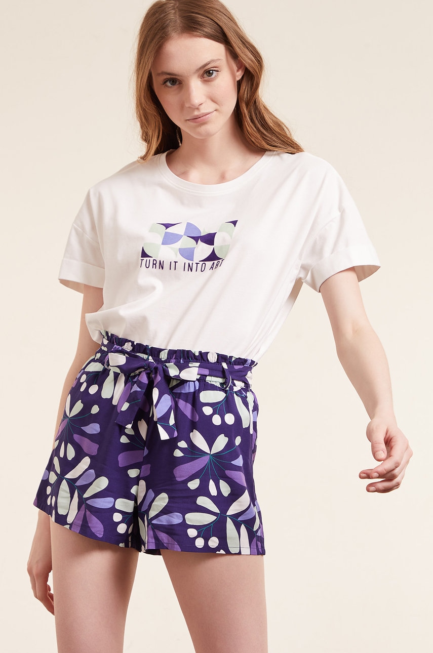 Etam Tricou de pijama Eban femei, culoarea bej