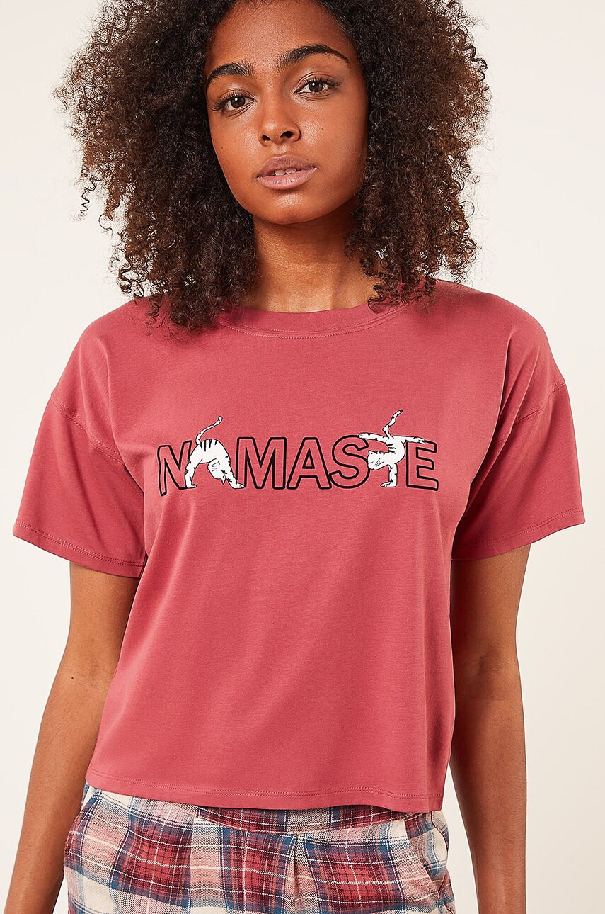 Etam Tricou de pijama femei, culoarea violet