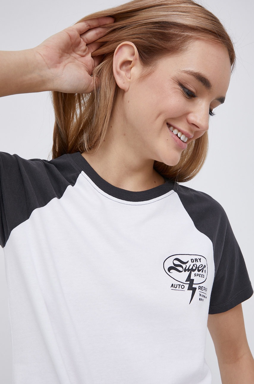 

Бавовняна футболка Superdry колір білий