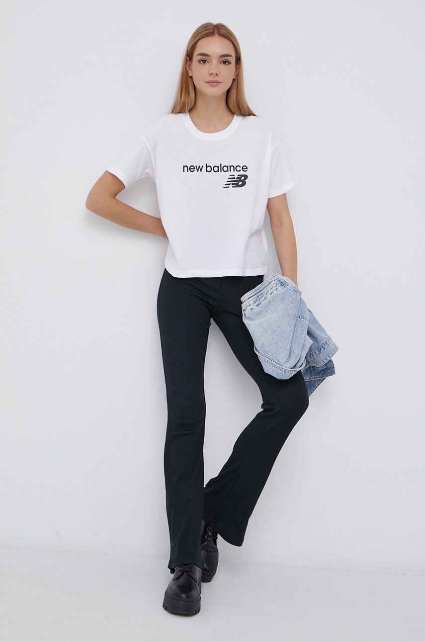 New Balance T-shirt WT03805WT damski kolor biały