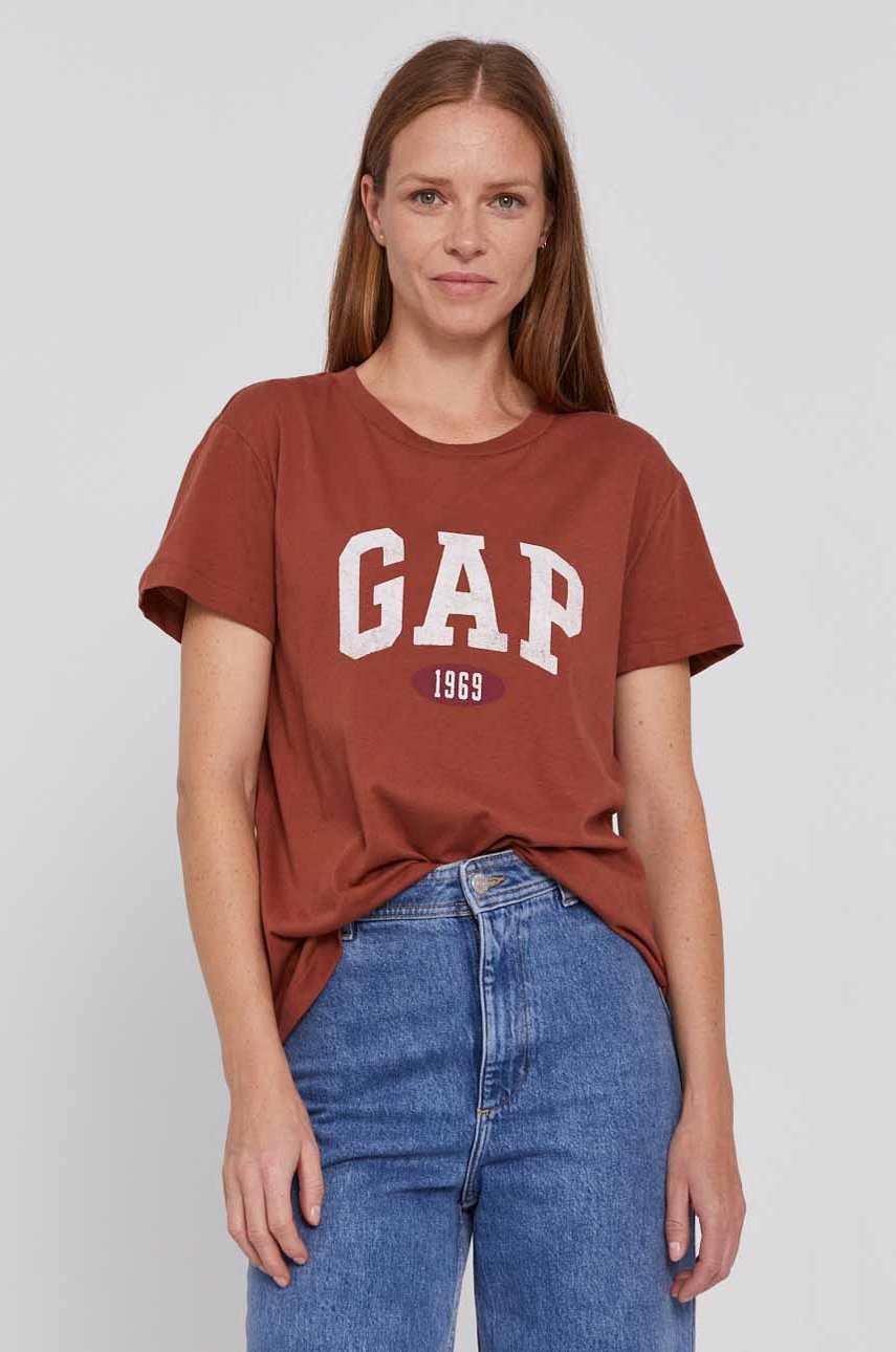 

GAP - Памучна тениска, Кафяв