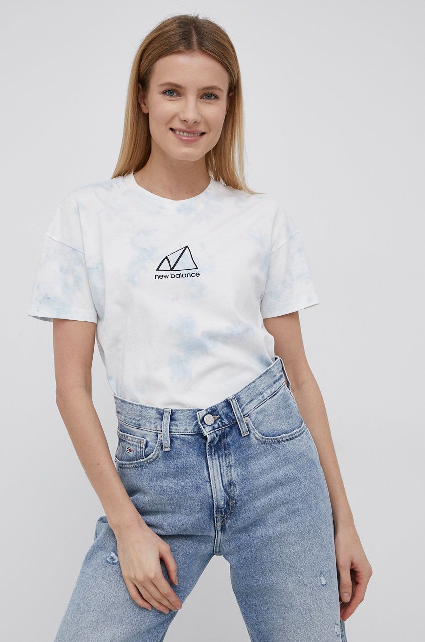 New Balance T-shirt bawełniany WT13527WT kolor biały