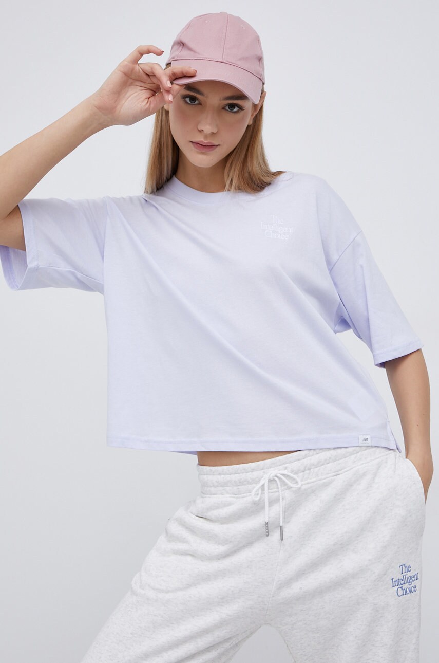 New balance tricou din bumbac culoarea violet