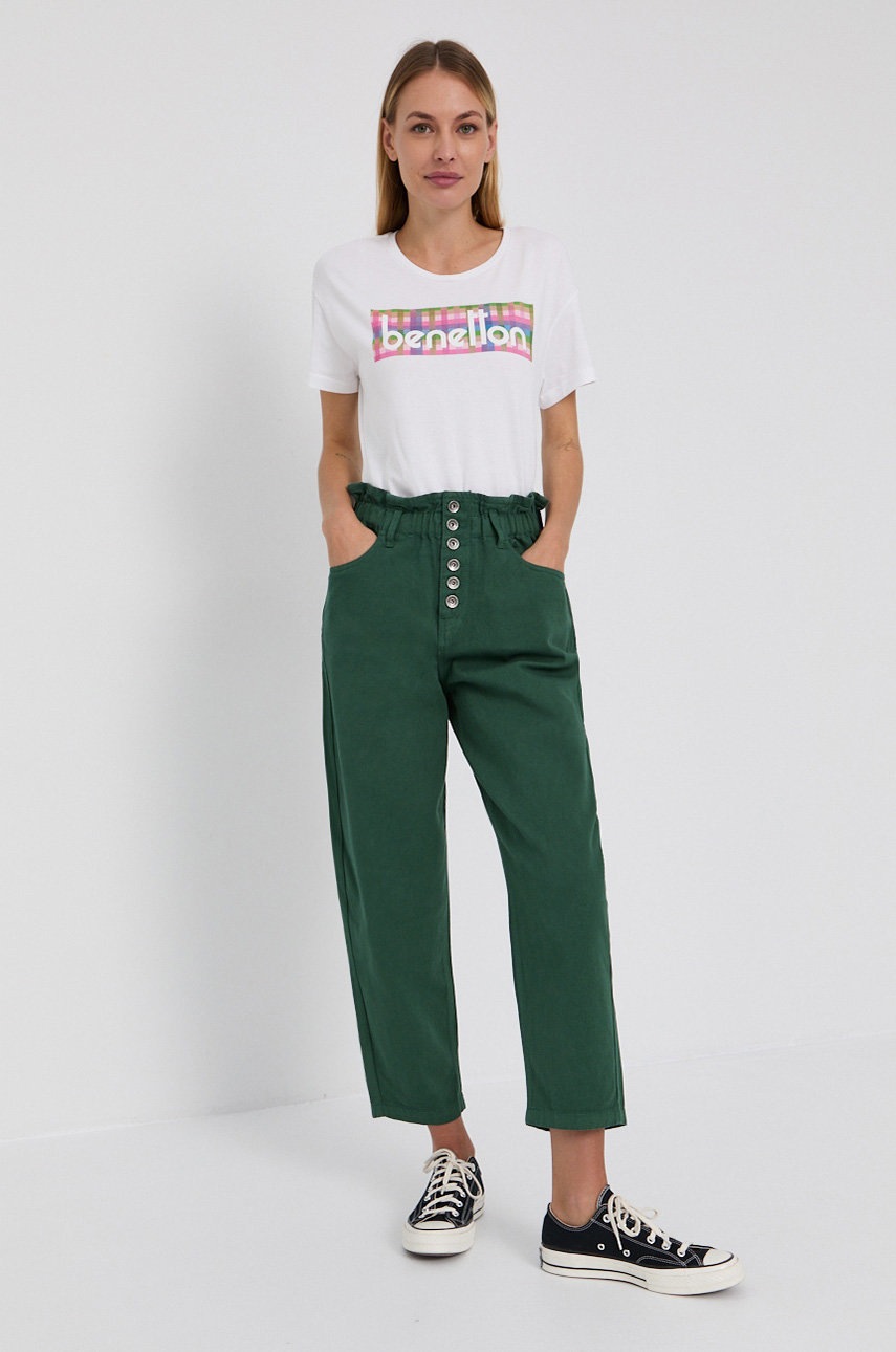 

Бавовняна футболка United Colors of Benetton колір білий