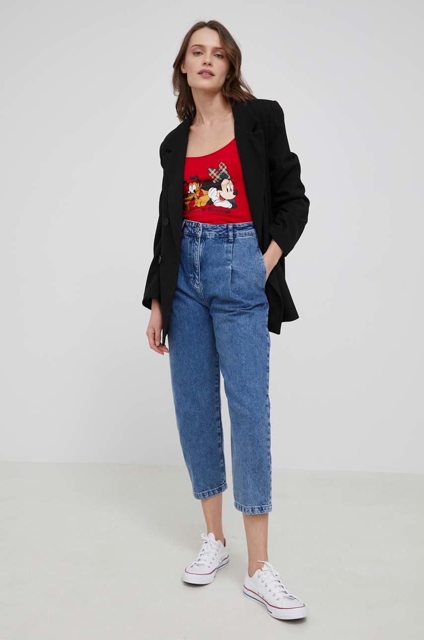 

Детский топ United Colors of Benetton x Disney женский цвет красный