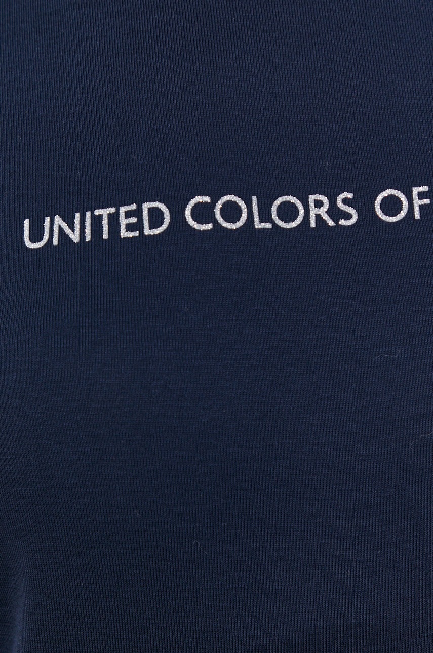 Βαμβακερό μπλουζάκι United Colors of Benetton χρώμα: ναυτικό μπλε φωτογραφία