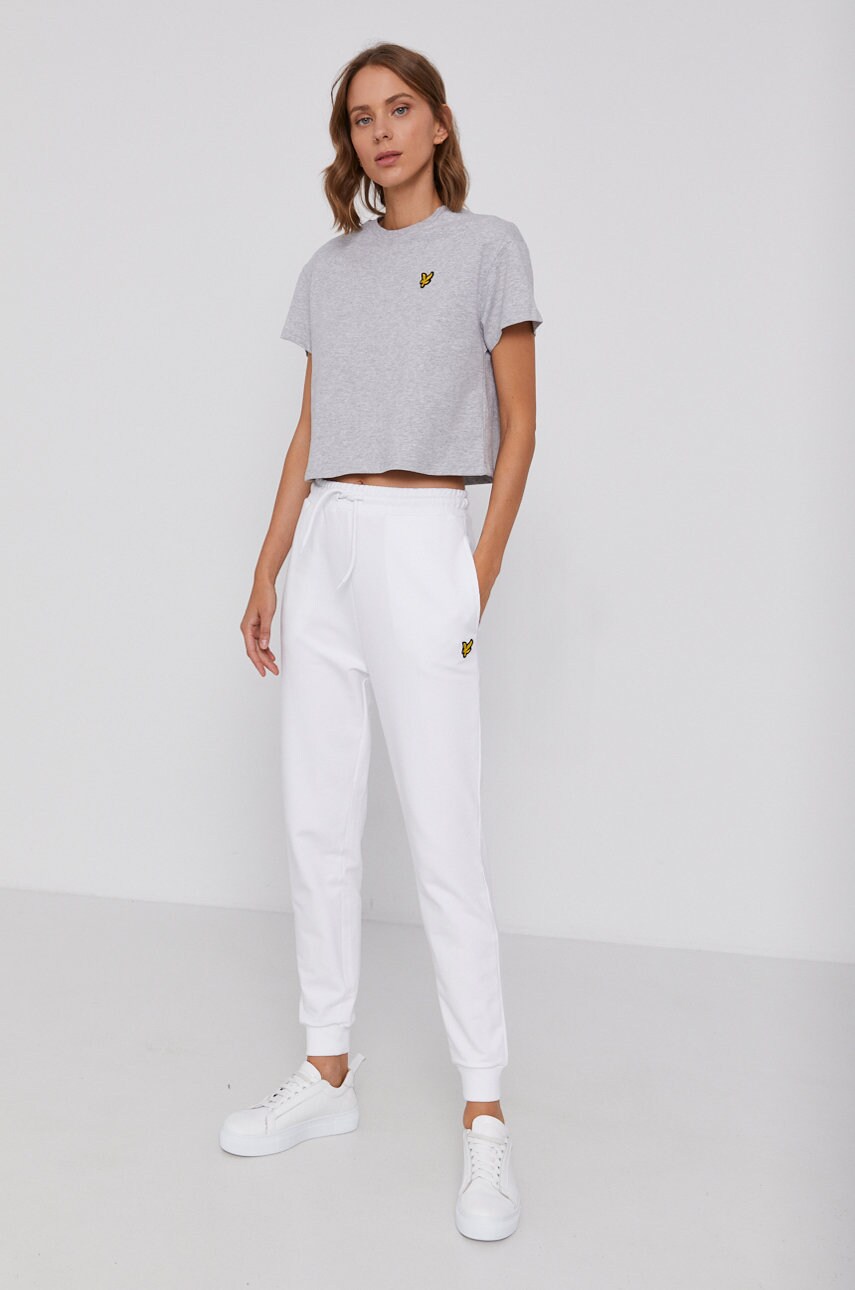 

Хлопковая футболка Lyle & Scott цвет серый