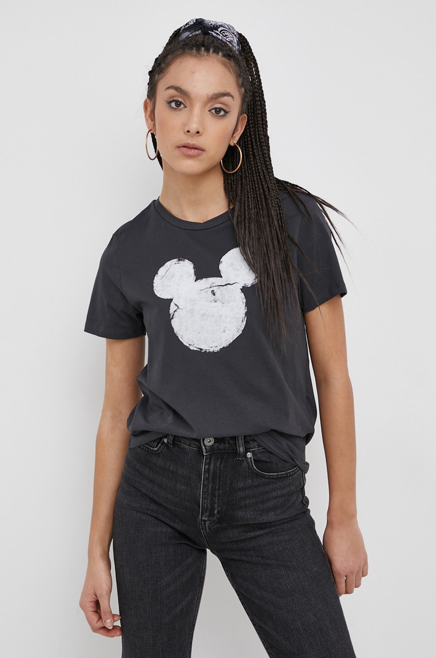 

Памучна тениска Only x Disney в сиво, Сив