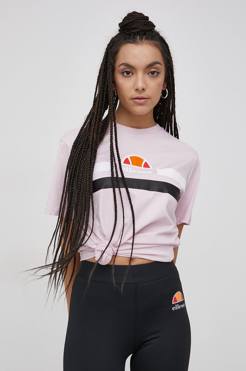 

Хлопковая футболка Ellesse цвет розовый