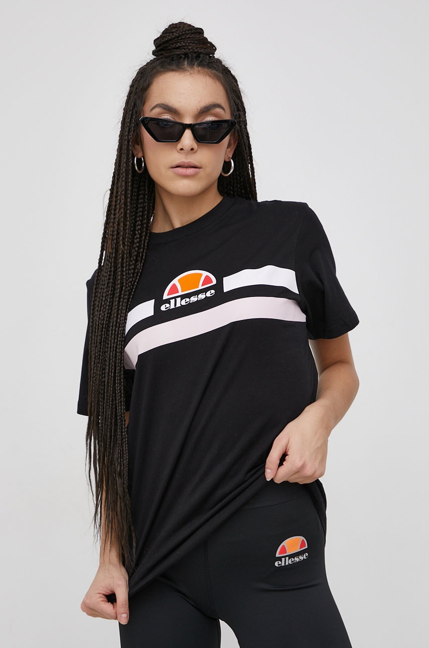 

Хлопковая футболка Ellesse цвет чёрный