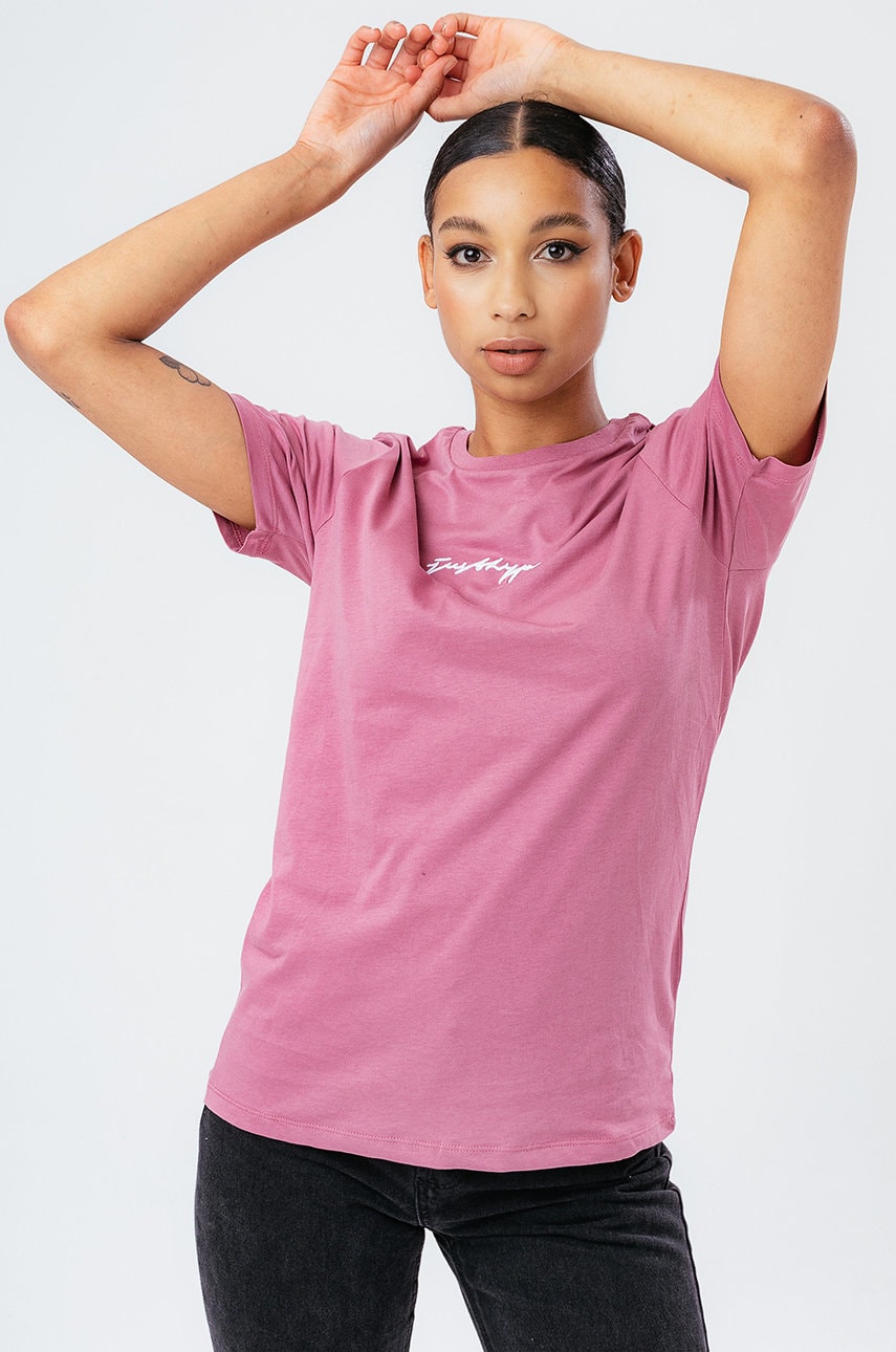 Hype tricou din bumbac culoarea roz