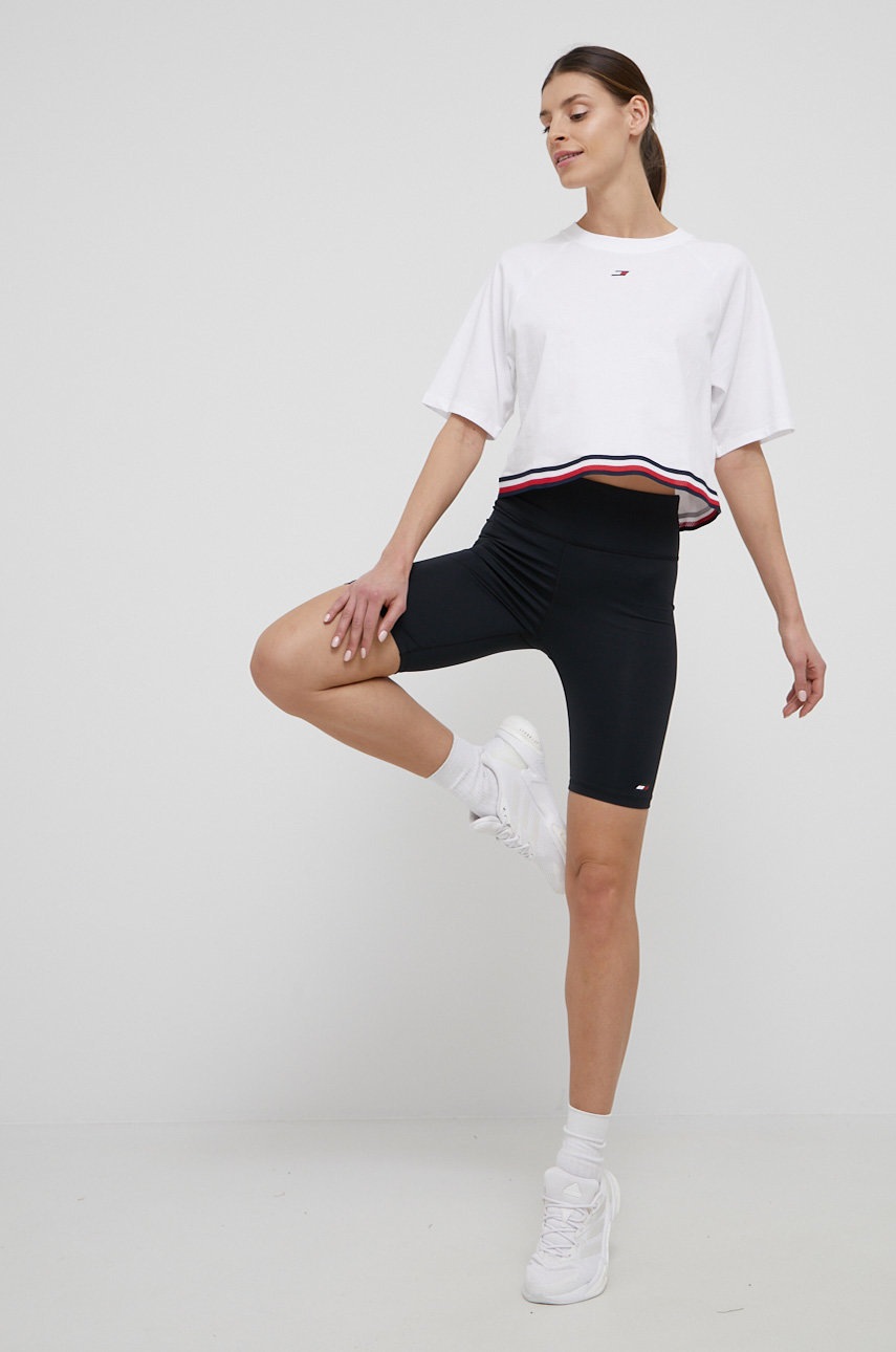 

Памучна тениска Tommy Hilfiger в бяло, Бял