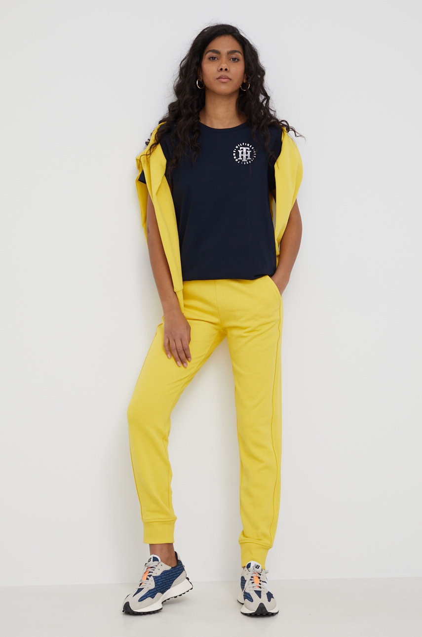 

Хлопковая футболка Tommy Hilfiger цвет синий