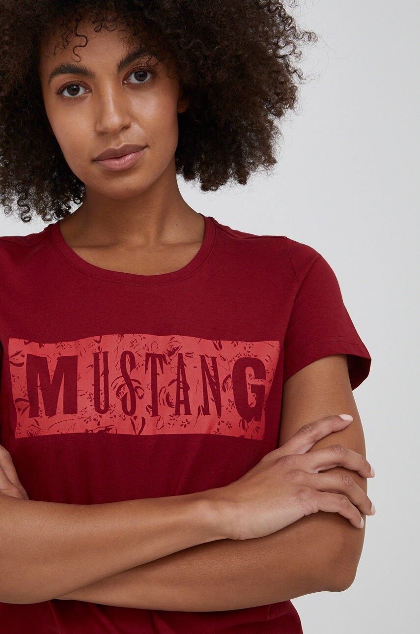

Памучна тениска Mustang в бордо