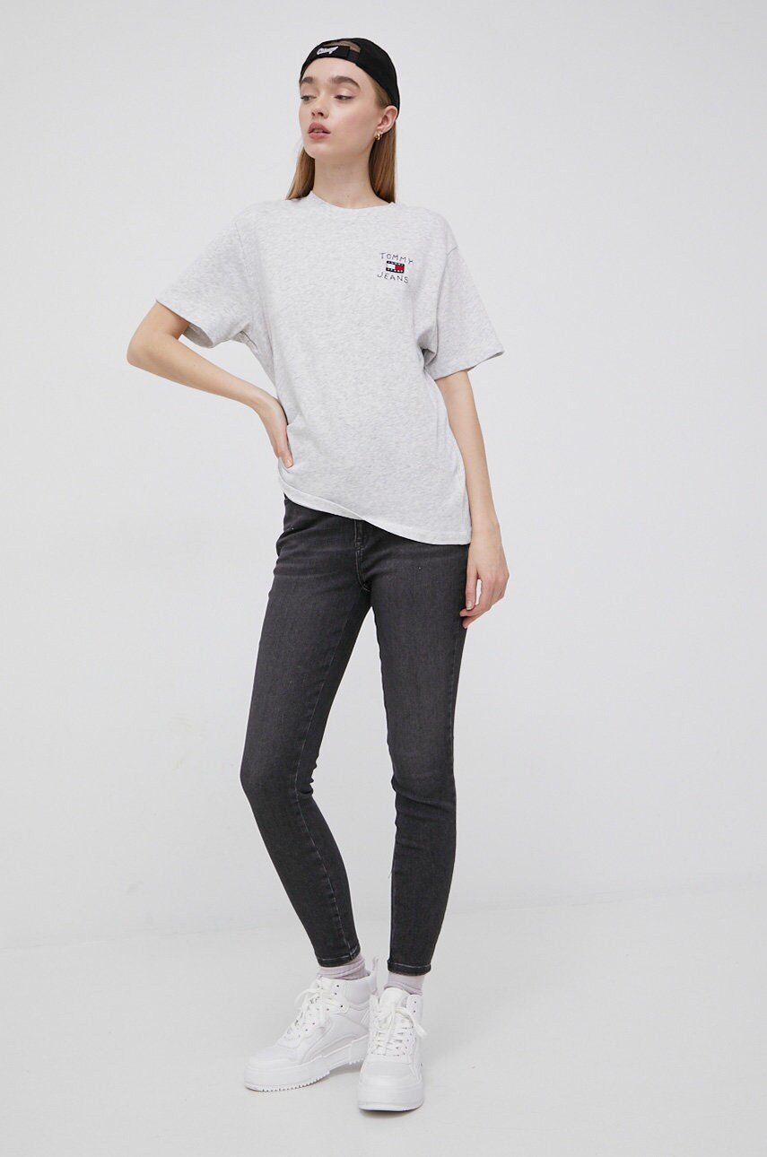 

Бавовняна футболка Tommy Jeans колір сірий