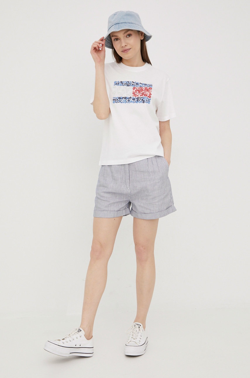 

Бавовняна футболка Tommy Jeans колір білий