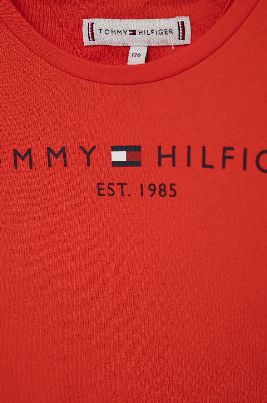 

Дитяча бавовняна футболка Tommy Hilfiger колір червоний