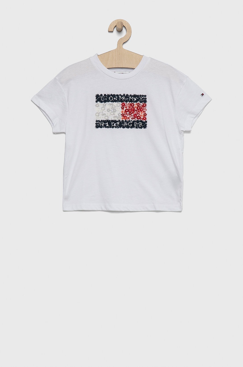 

Детска тениска Tommy Hilfiger в бяло, Бял