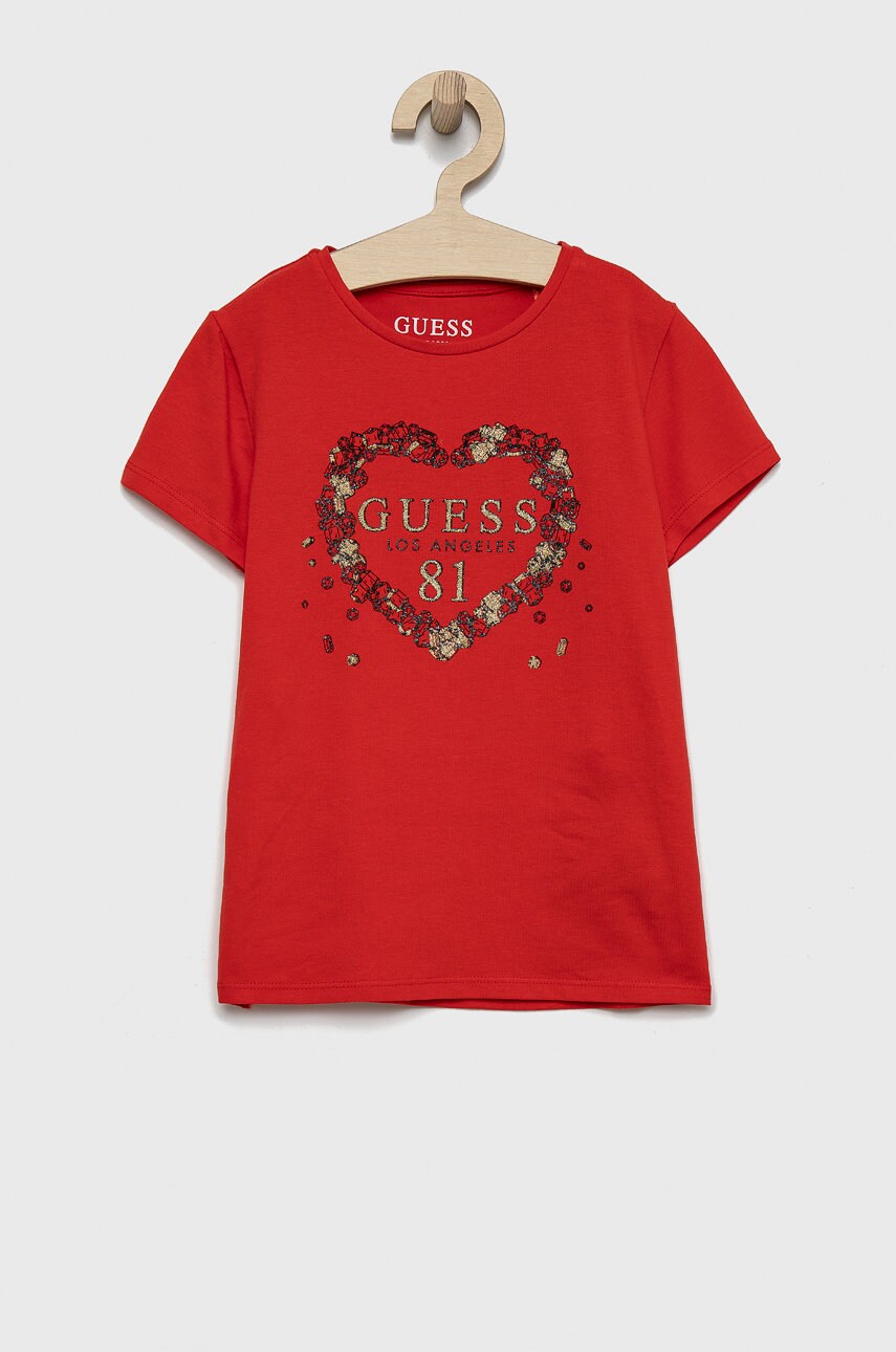 

Детска тениска Guess в червено, Червен