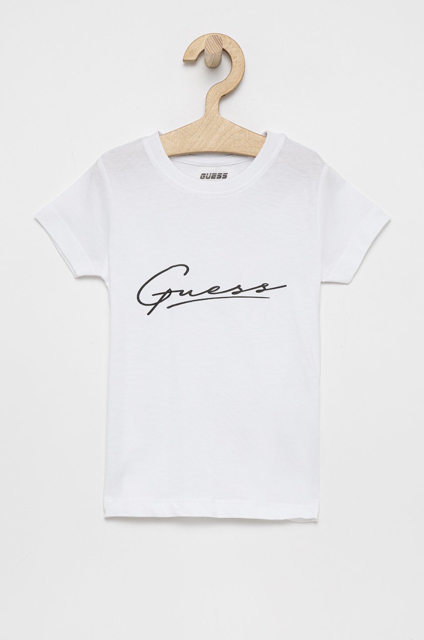 

Guess - Детска памучна тениска, Бял
