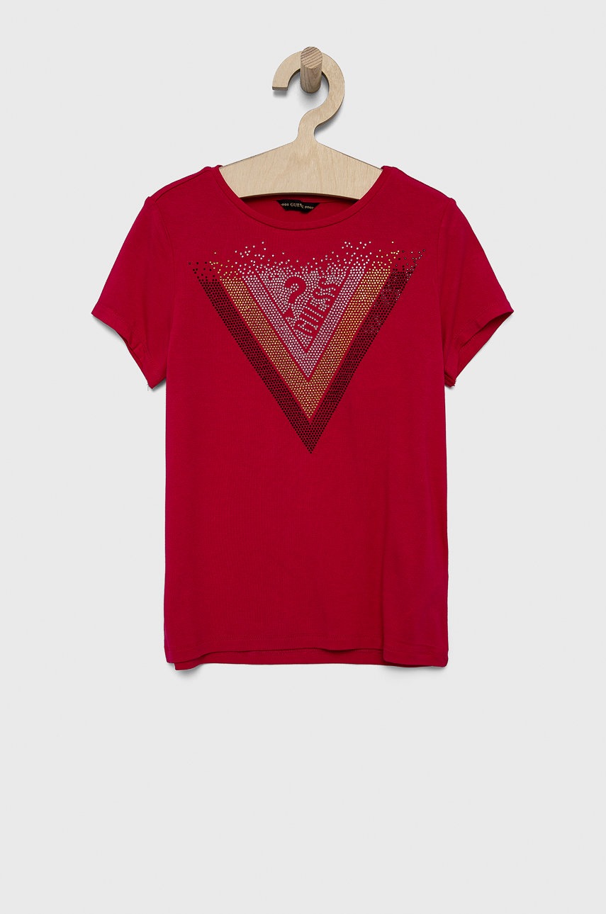 

Дитяча футболка Guess колір рожевий