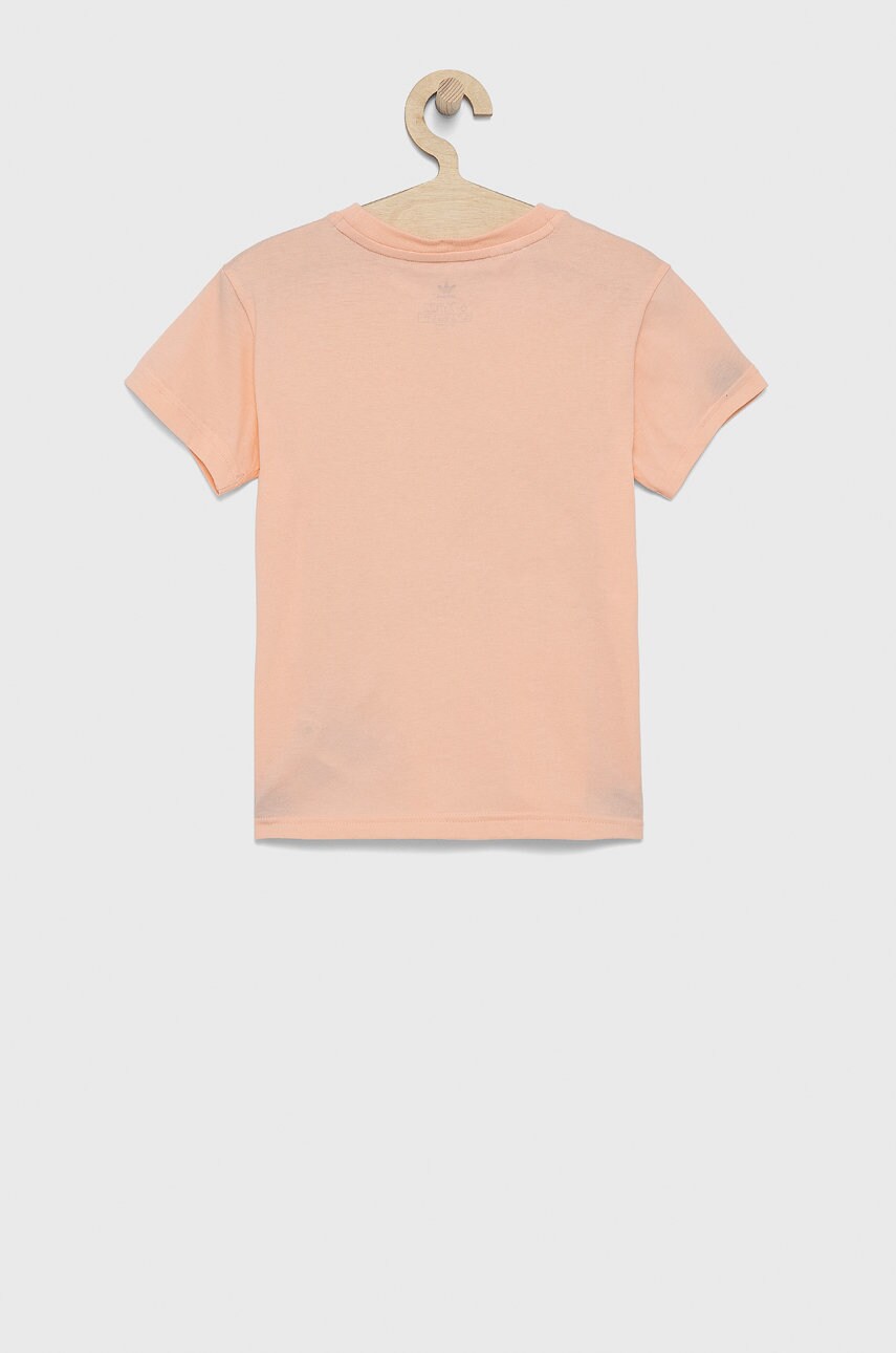 

Детская хлопковая футболка adidas Originals H25249 цвет розовый