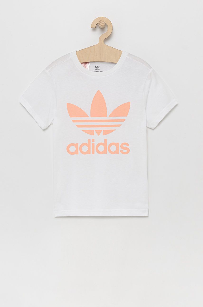 adidas Originals T-shirt bawełniany dziecięcy H35618 kolor biały