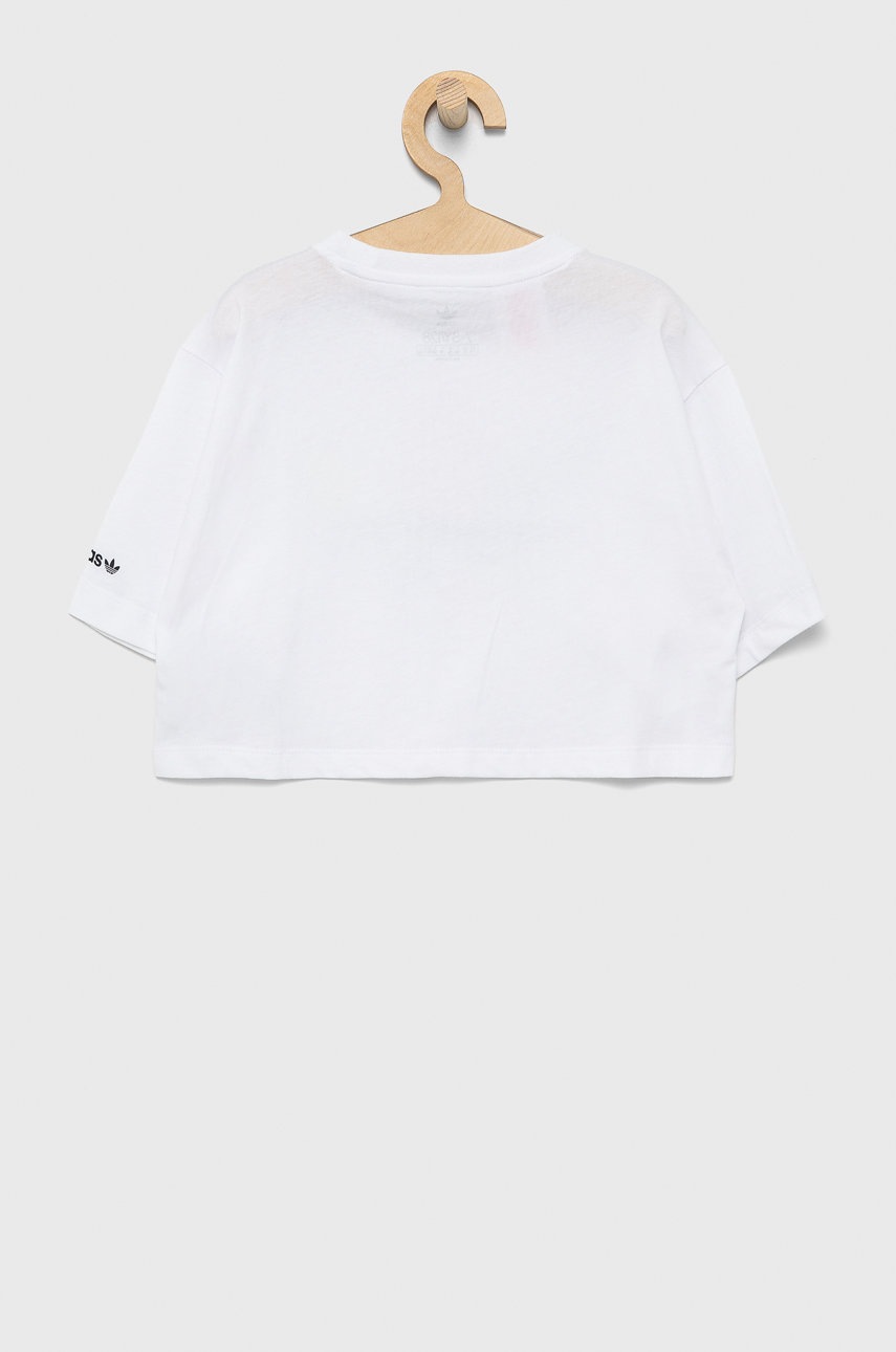 

Дитяча бавовняна футболка adidas Originals колір білий