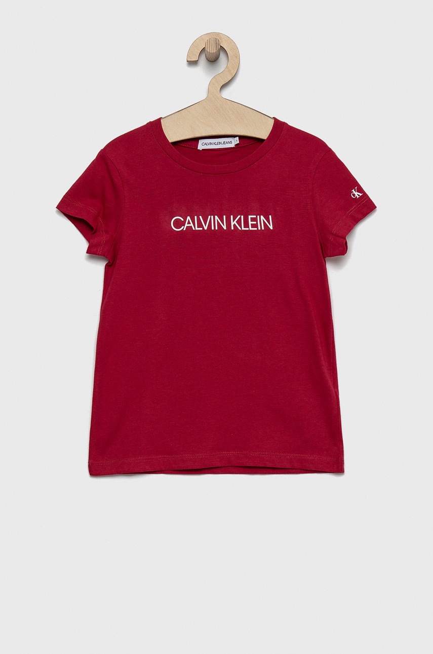 

Calvin Klein Jeans - Памучна тениска, Розов