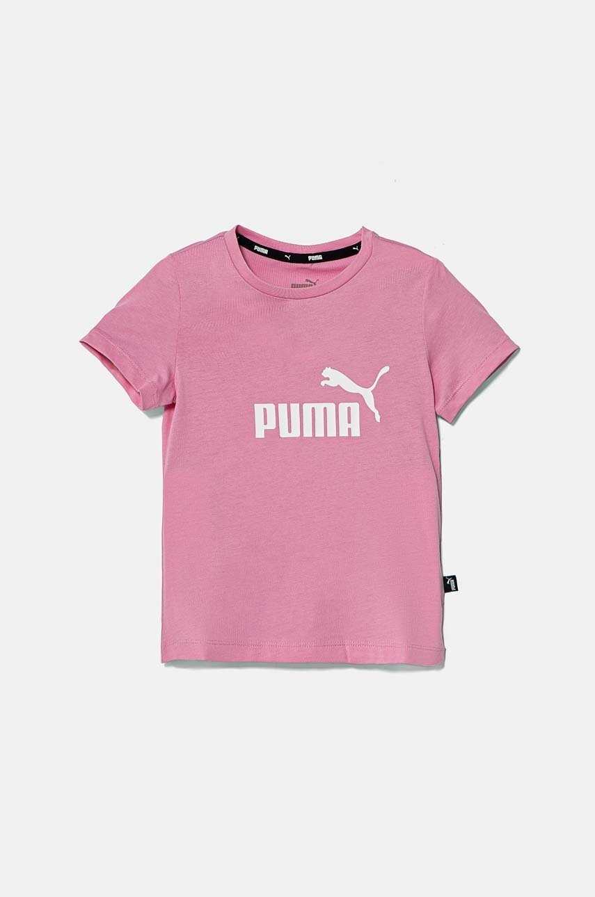 

Детска памучна тениска Puma в розово, Розов