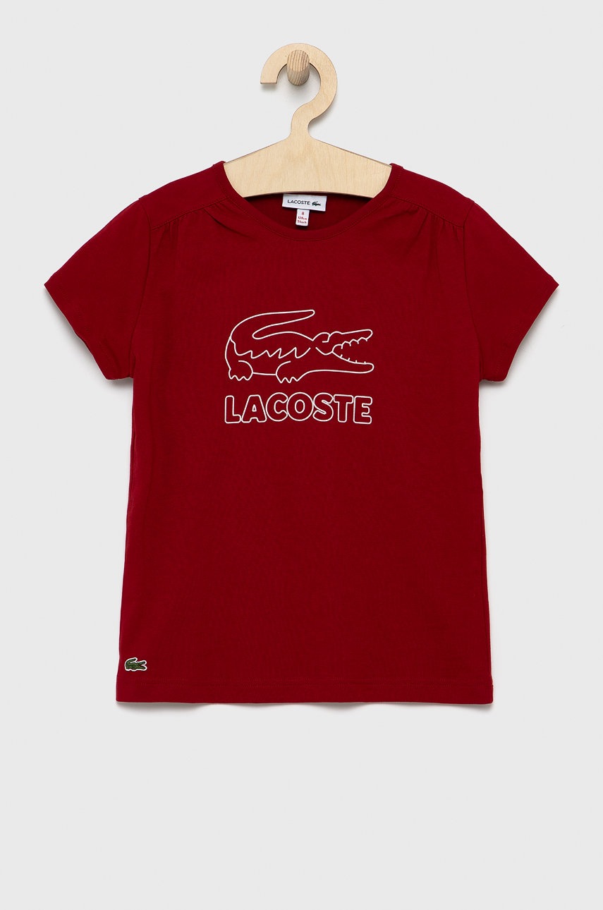 

Lacoste - Детска памучна тениска, Червен