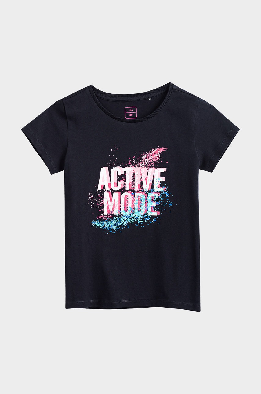 

Детска памучна тениска 4F в тъмносиньо, Тъмносин