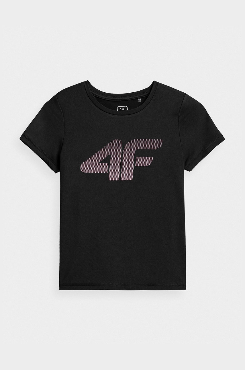 4F tricou copii culoarea negru