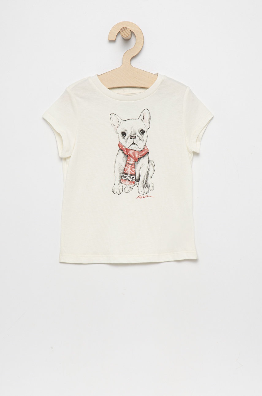 

Детска памучна тениска Polo Ralph Lauren в бяло, Бял