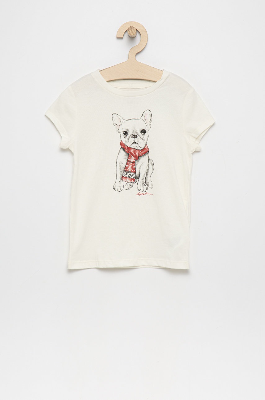 

Детска памучна тениска Polo Ralph Lauren в бяло, Бял