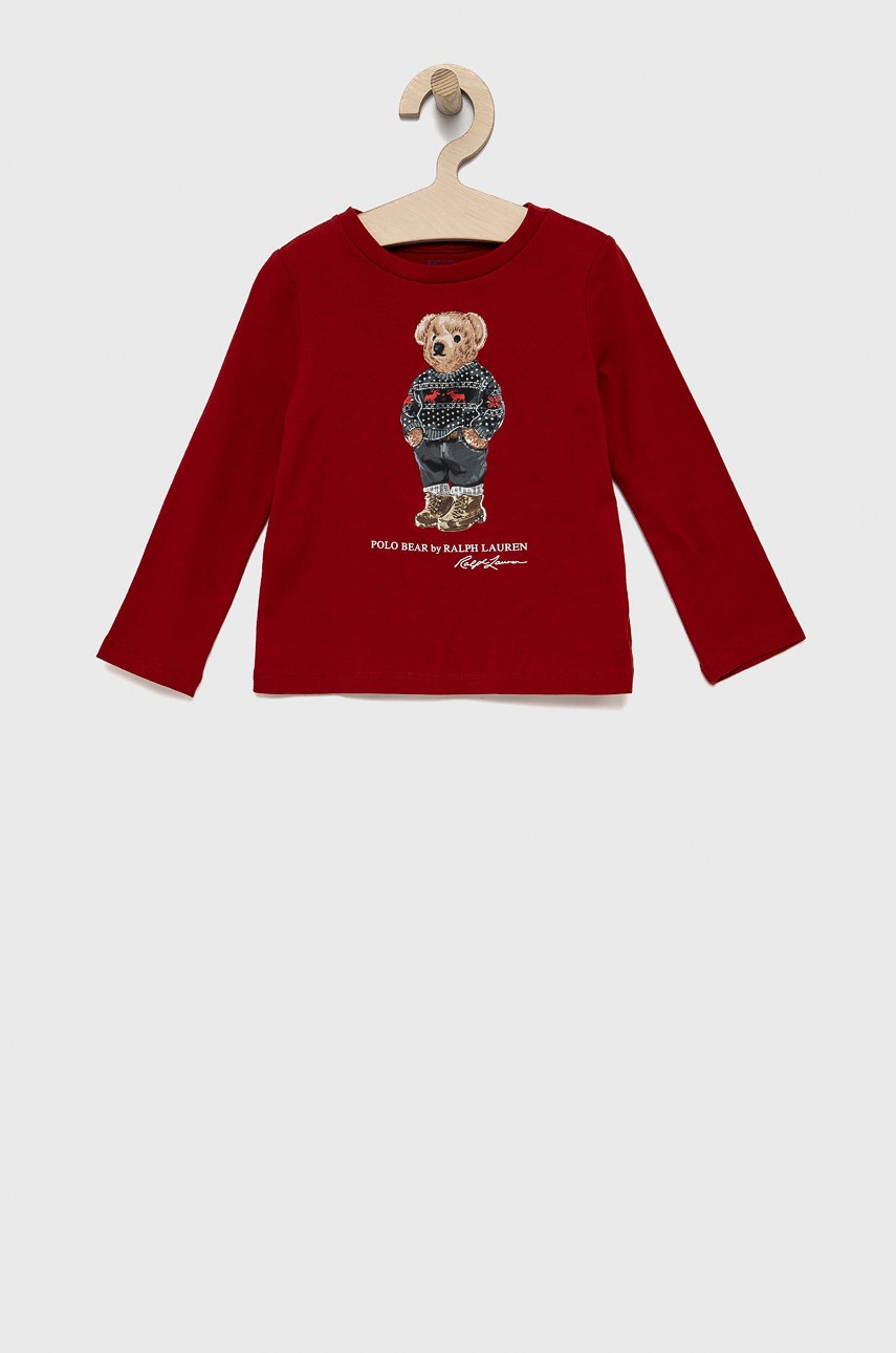 

Детска блуза с дълги ръкави Polo Ralph Lauren в червено, Червен