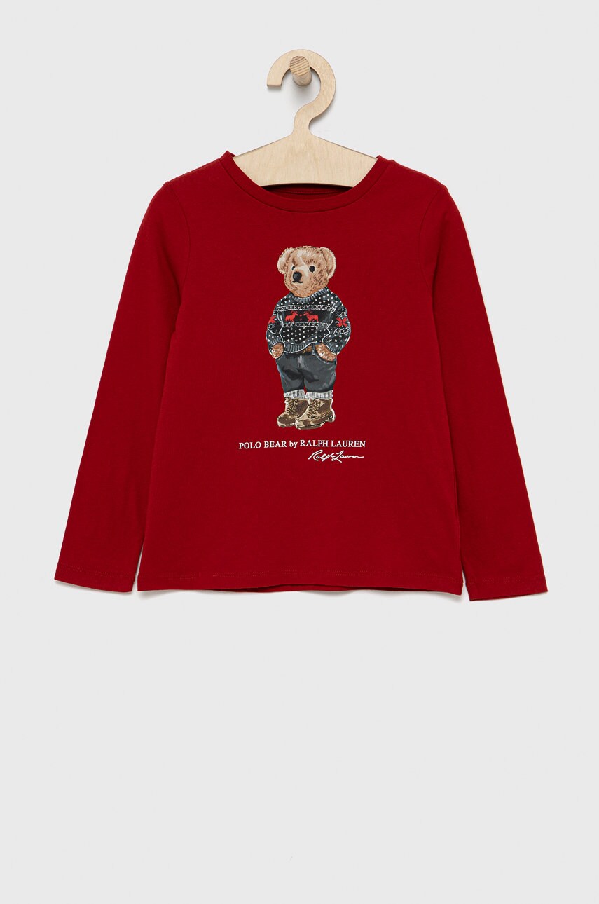 

Детска блуза с дълги ръкави Polo Ralph Lauren в червено, Червен
