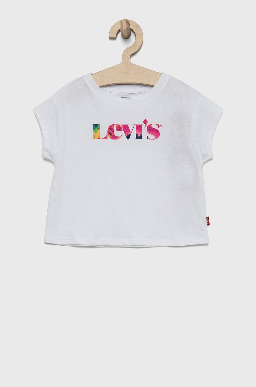 

Детска памучна тениска Levi's в бяло, Бял